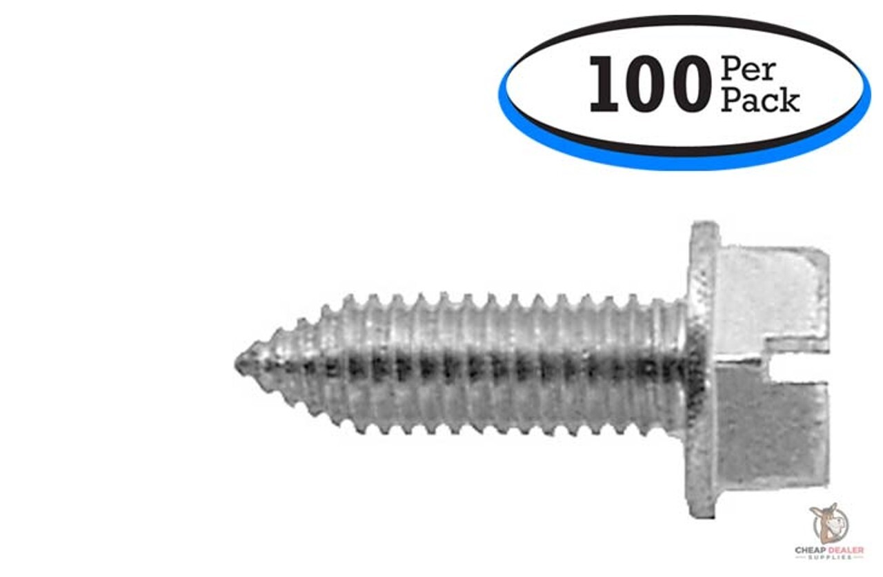 Quality Metric License Plate Screws – Zinc 6mm x 20mm Washer Head (100 Pack)