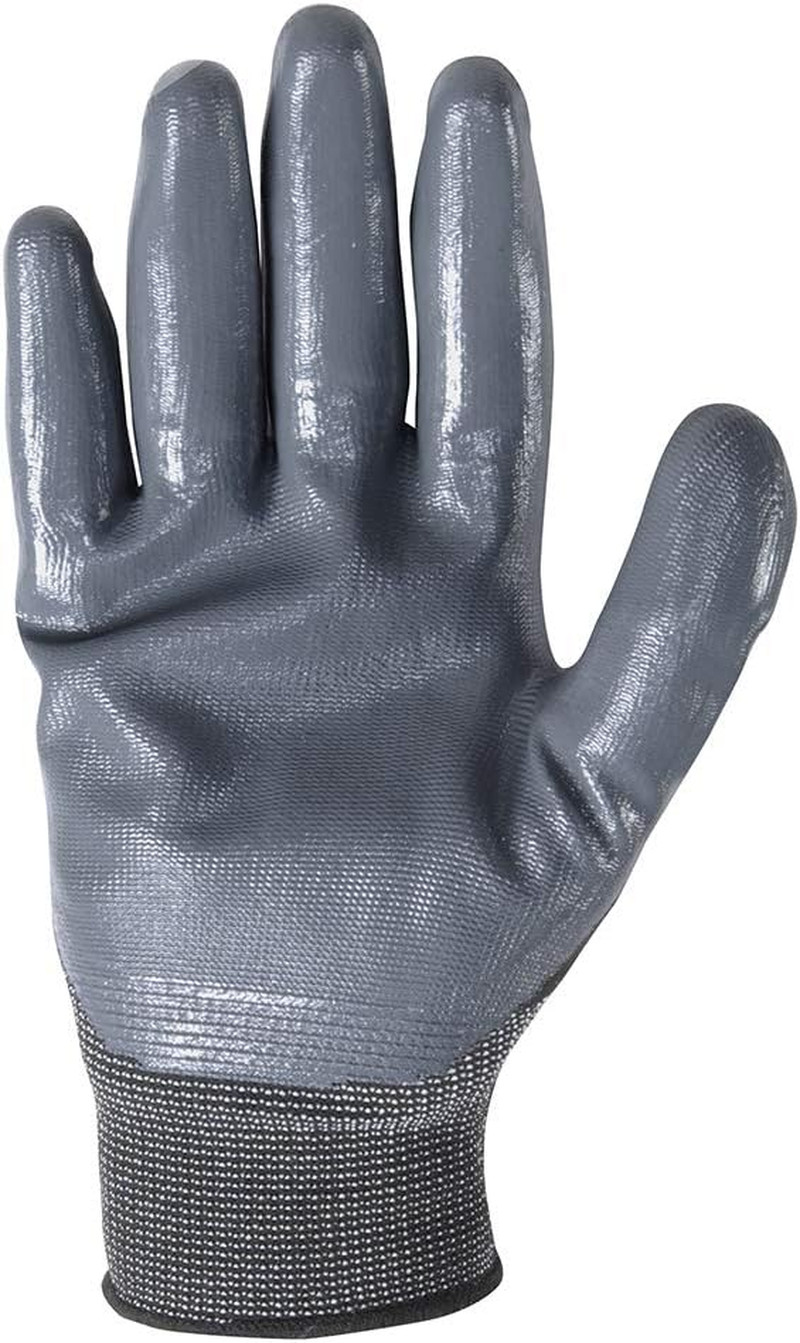Men’S Coated Grip Work Gloves, Nitrile Coating, Medium (546M) , Black