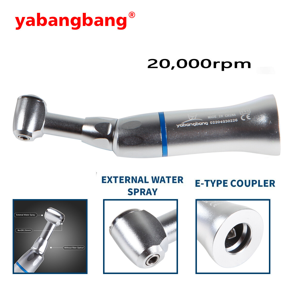NSK Style Dental Low Speed Handpiece Contra Angle Push Button CA/RA 2.35mm ez