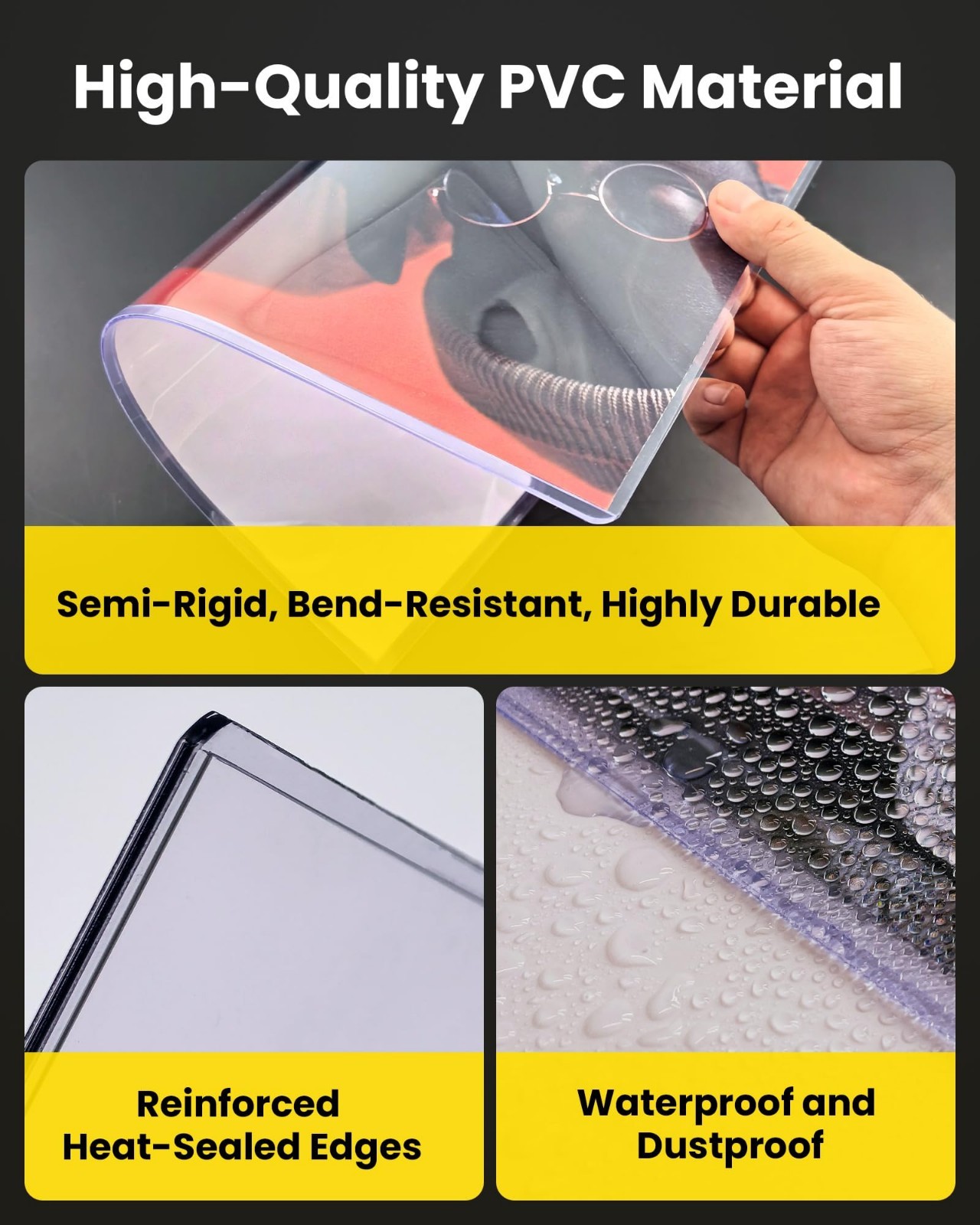 Clear PVC Toploaders 12×18 – Semi-Rigid Protectors for Posters, Prints & Art (10