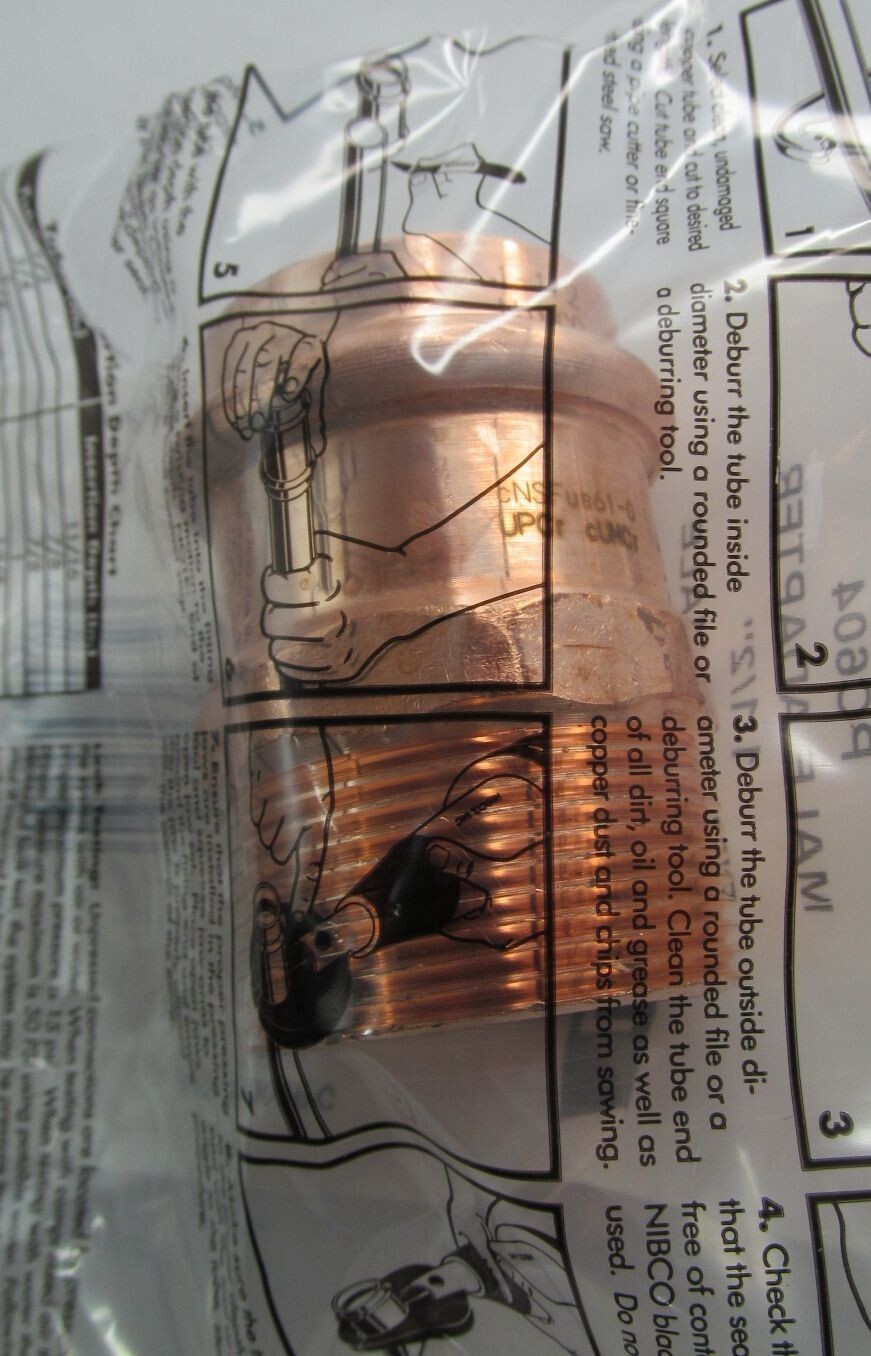 NEW NIBCO LEAK DETECTION PC604 PRESS x MALE 1-1/2″ COPPER MALE ADAPTER 9032000PC