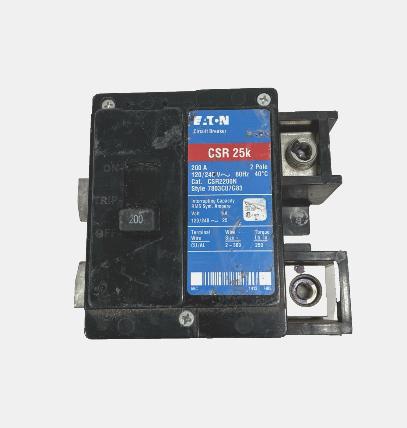 EATON CSR2200N CSR 25K MAIN CIRCUIT BREAKER 200 AMP 2 POLE