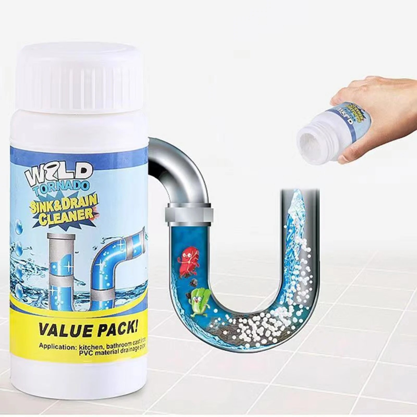 2 Pcs Sink and Drain Cleaner Wild Tornado Pipe Dredge Drain Cleaner