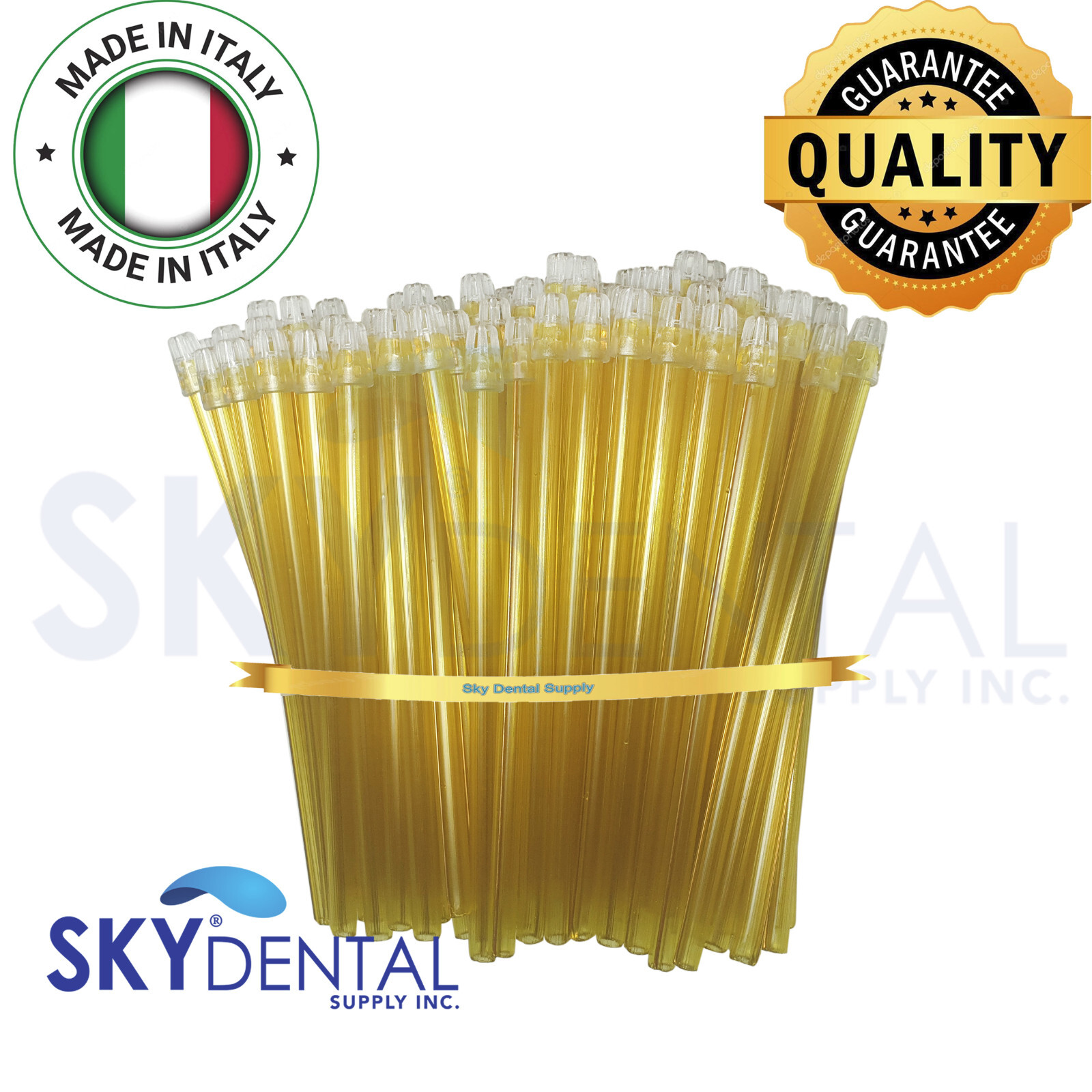 Dental Saliva Ejectors Suction Ejector Gold Clear tips Made in Italy up to4500