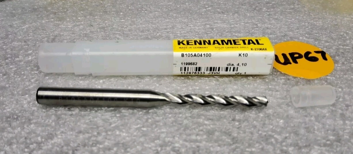 KENNAMETAL 4.1MM (.161″) 6XD X 3″ OAL, 3-FLUTE SOLID CARBIDE DRILL