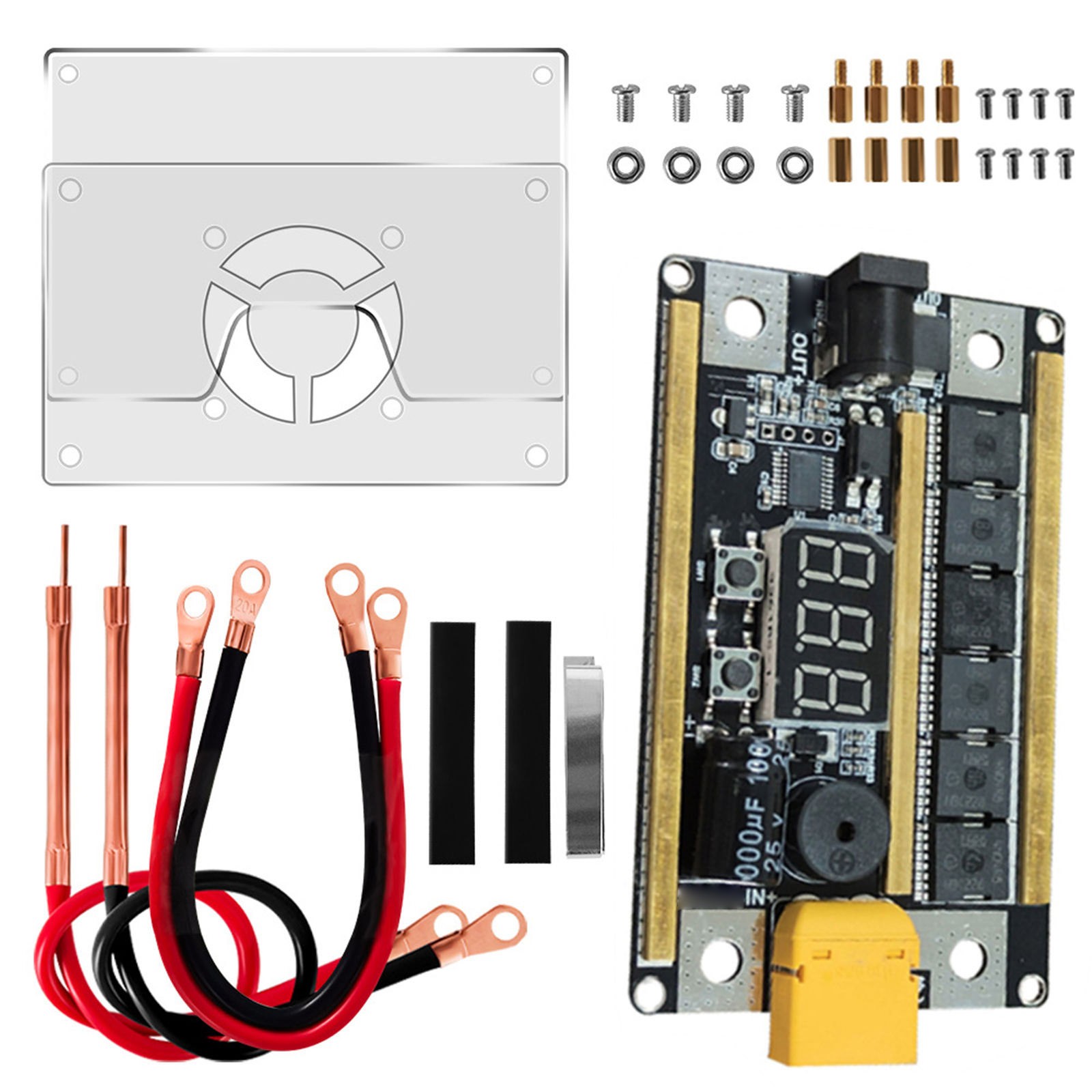 1Set Mini Spot Welder Machine 8-24V Voltmeter Kits For 18650 Lithium Battery