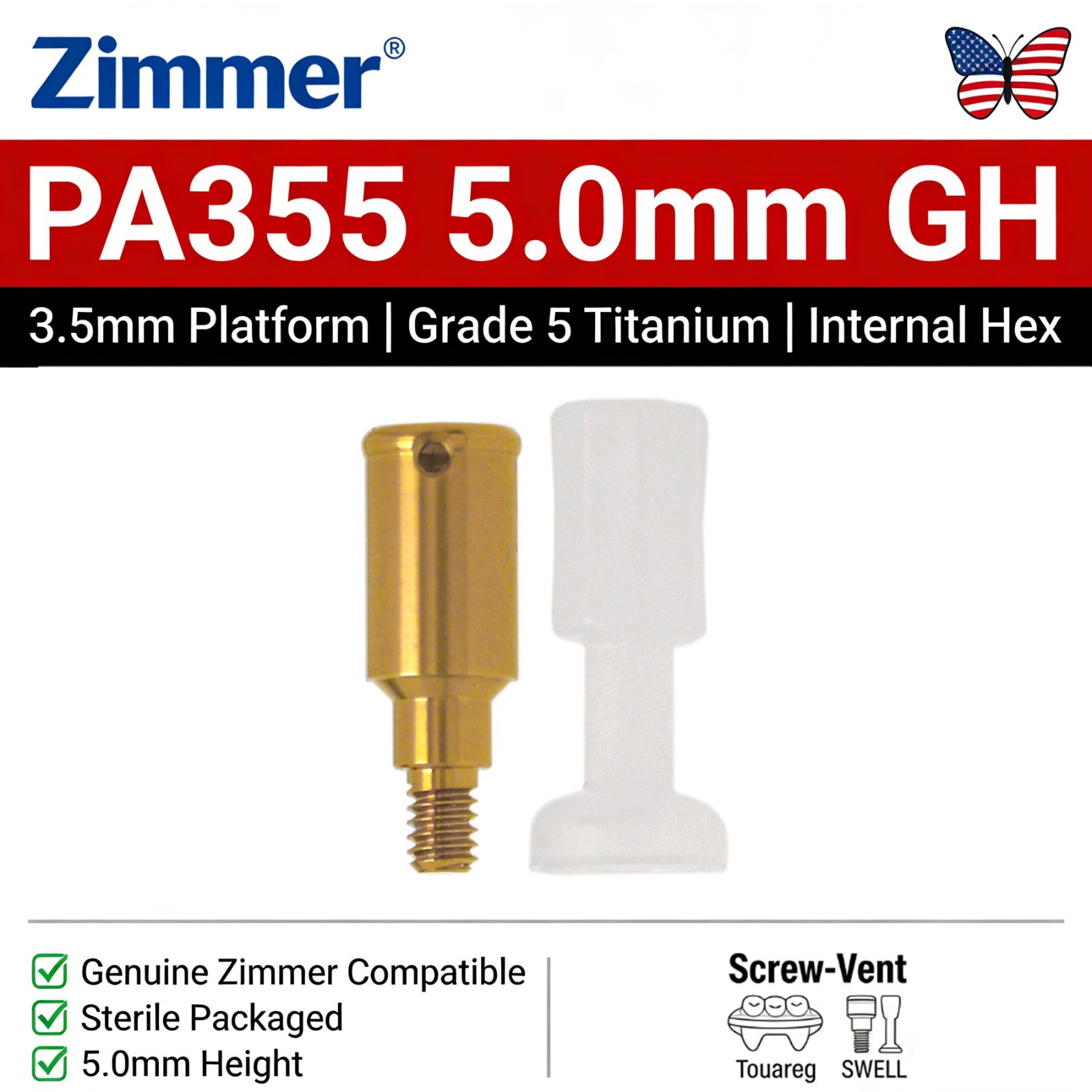 Locator Abutment 1–5mm for Zimmer TSV 3.5/4.5 Compatible MIS Adin Male Caps Tool