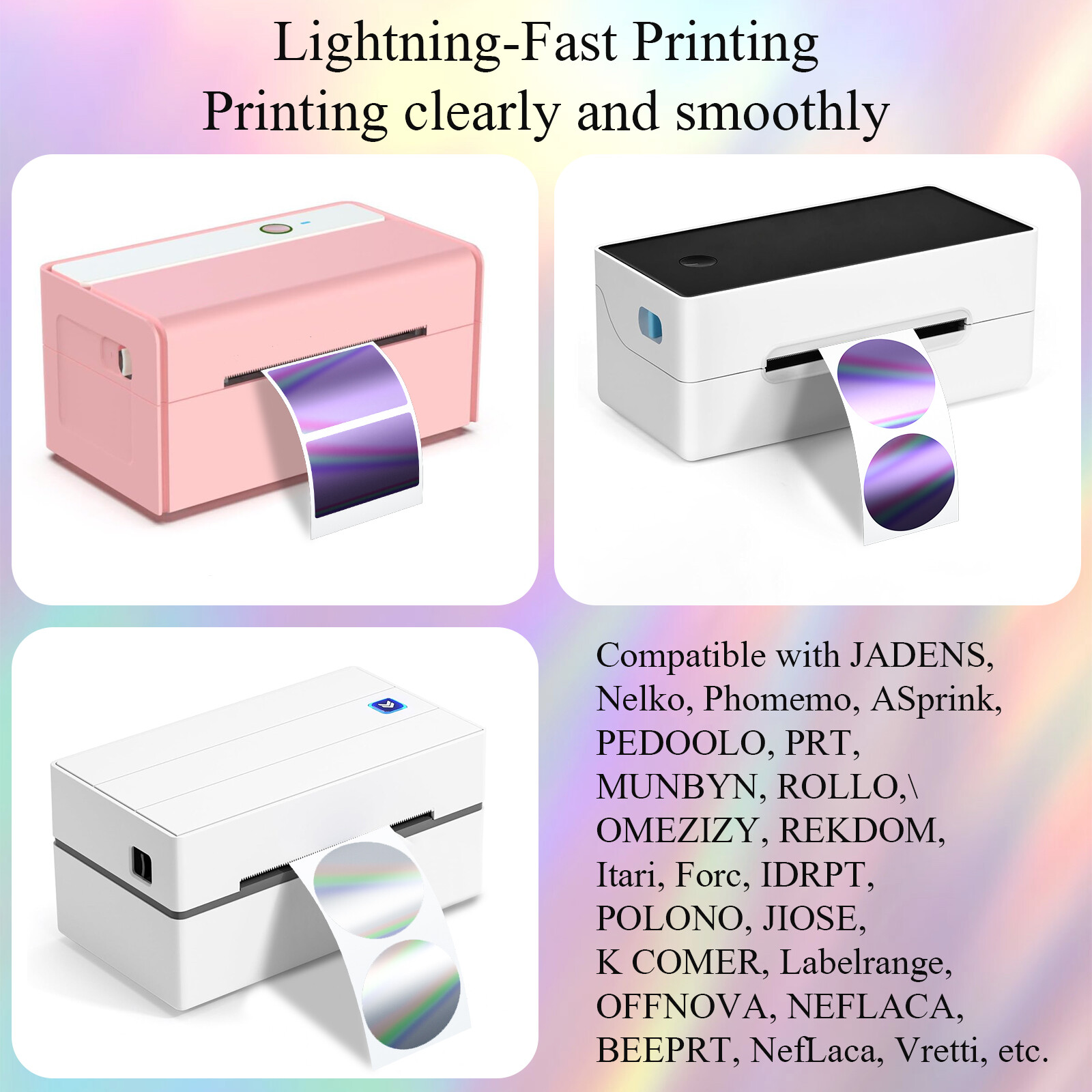 2”x2”&2.25″×1.25″Roll Vinyl DIY Self Adhesive Stickers 400/500 Labels / Roll