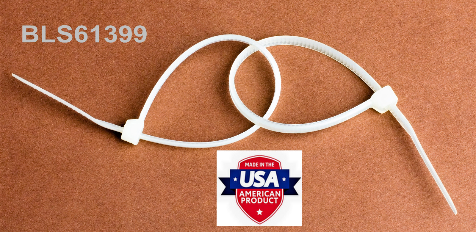 100 USA Made TOUGH TIES 9″ inch 40lb Nylon Tie Wraps Wire Cable Zip Ties White
