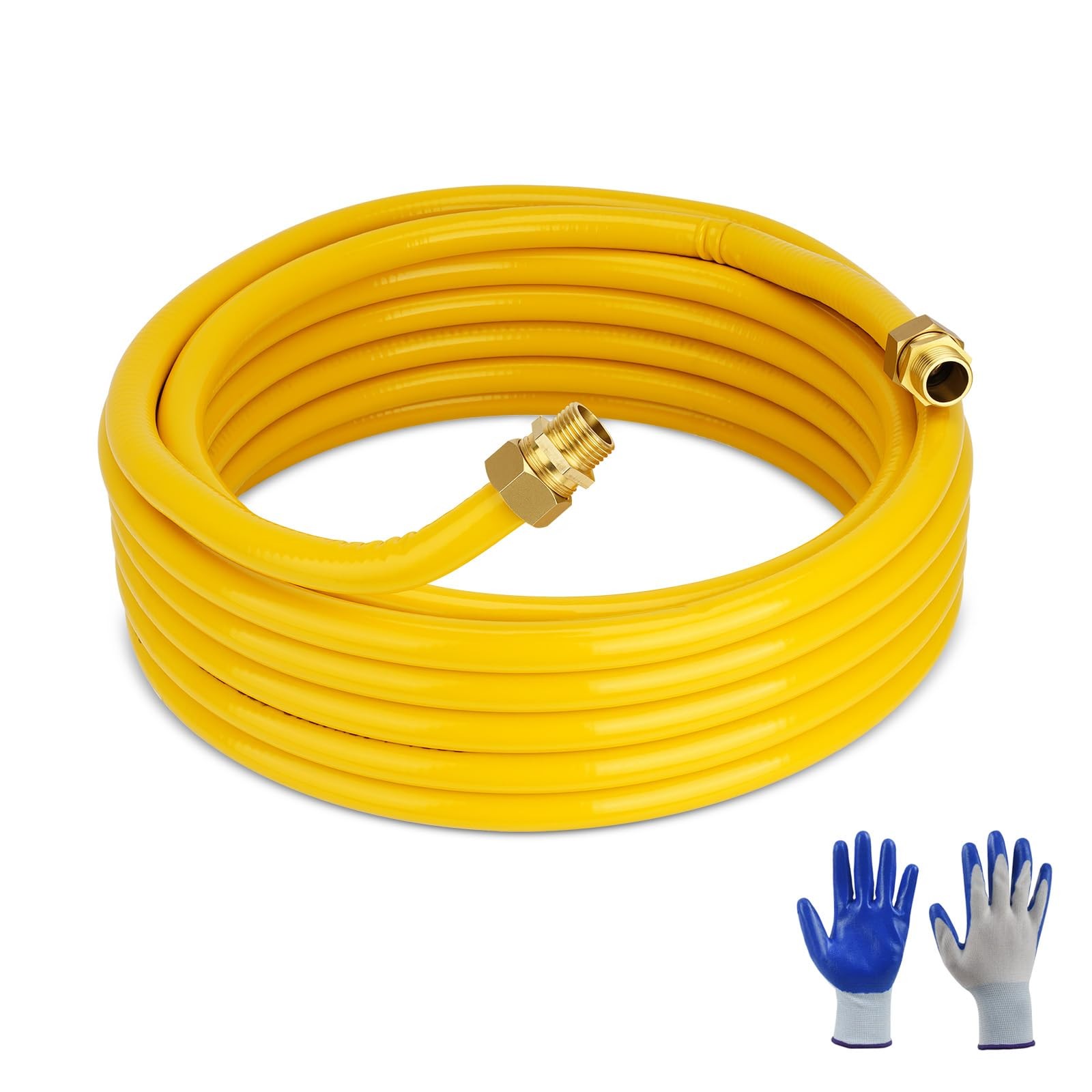 38FT 1/2″ CSST Gas Line 1/2In Natural Flexible Gas Line with 2 Male Adapter Fit