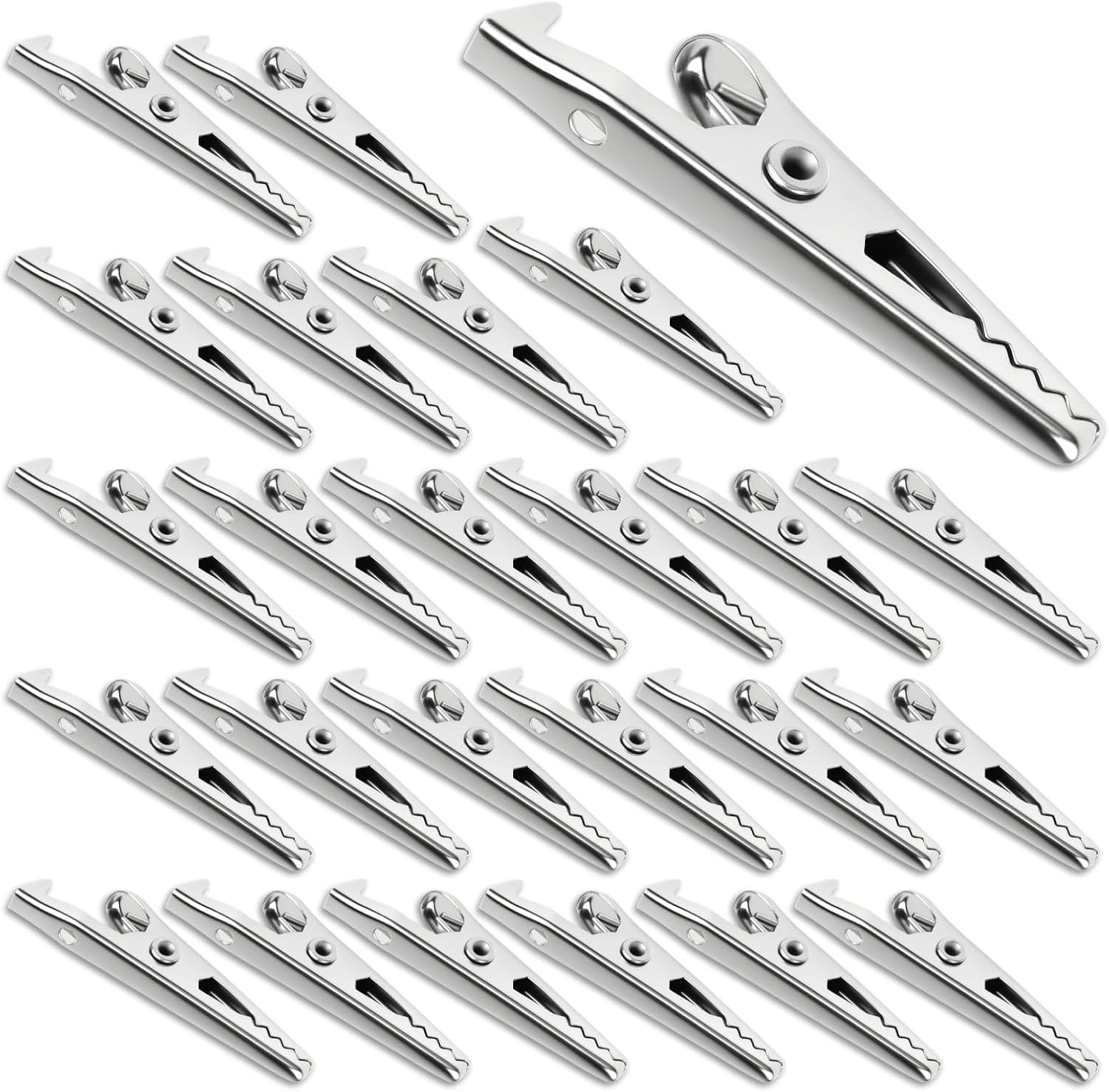 25 Pcs Metal Alligator Clip Spring Clamps, 35mm Small Metal Alligator Clips