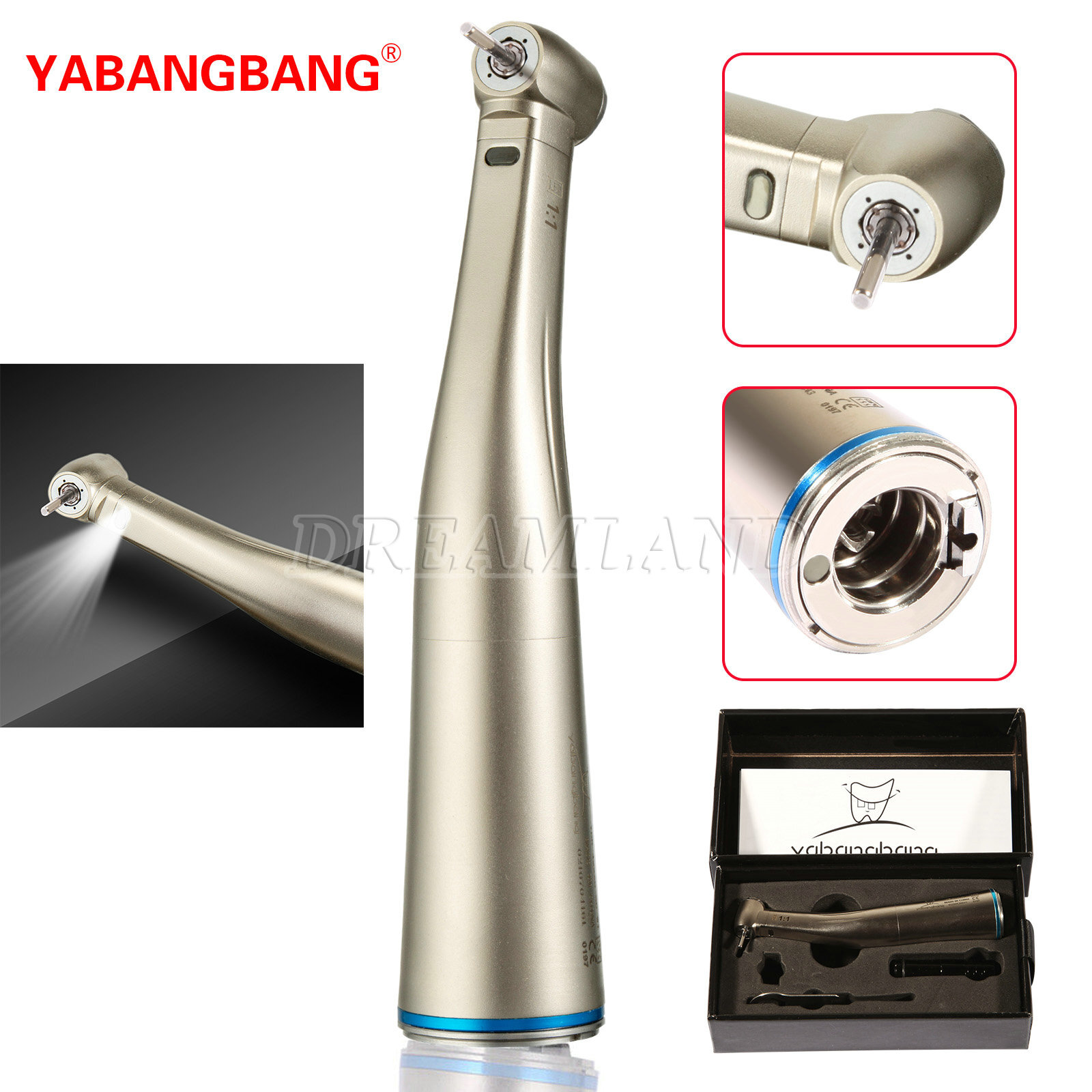 NSK Style Dent Fiber Optic Contra Angle Handpiece fit CA 2.35mm/FG1.60mm bw