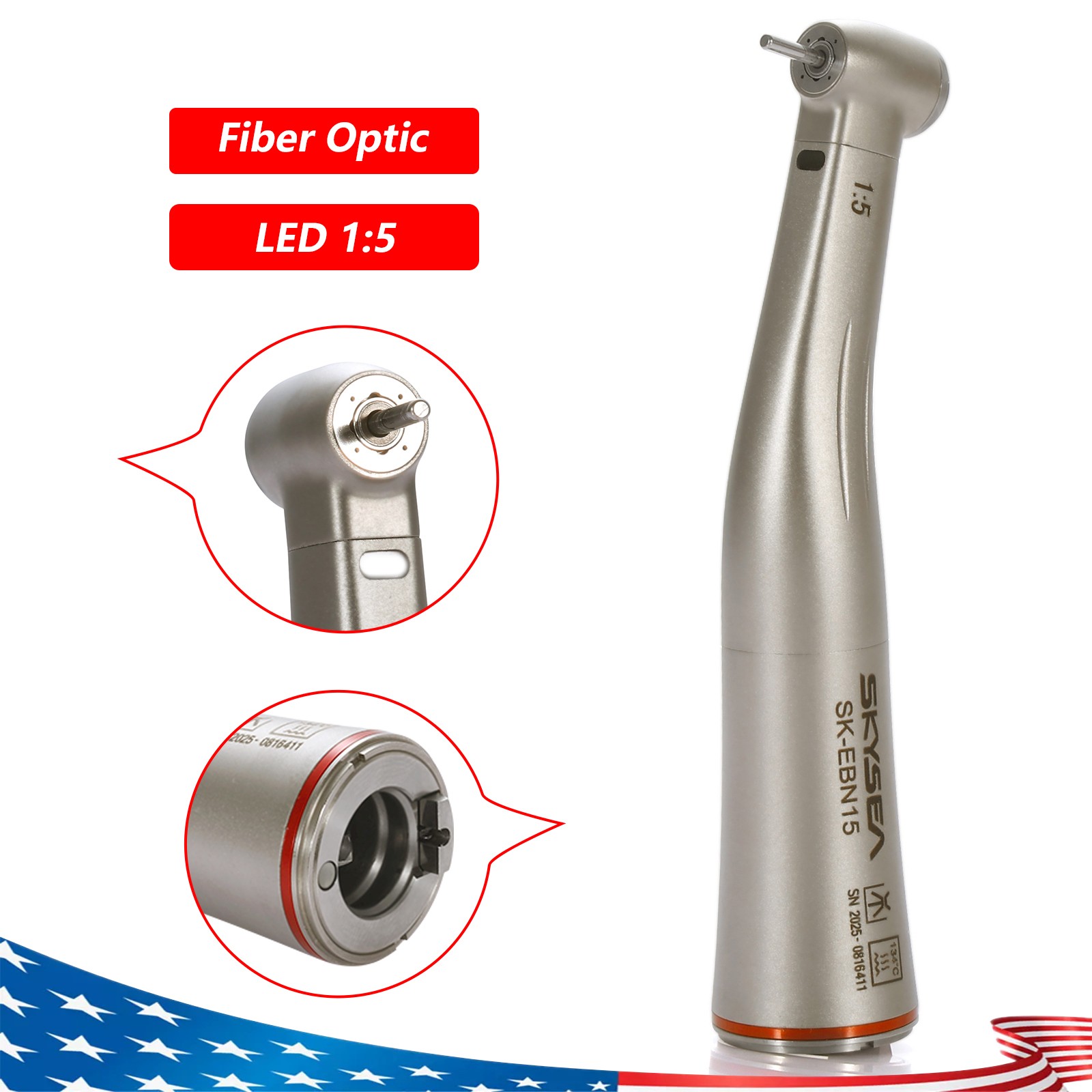 NSK Style Dental Slow Low Speed Handpiece E-type Air Motor Micromotor 4 Holes M4