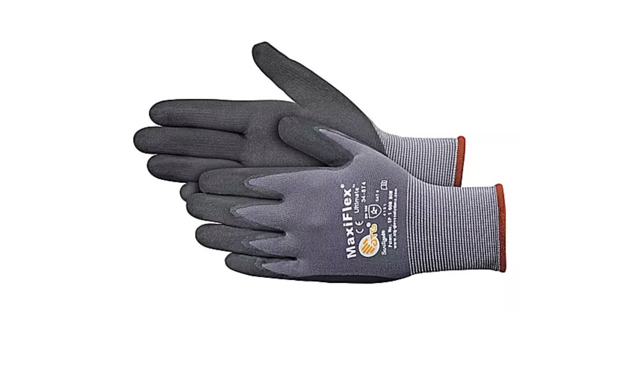 Large 34-874 Maxiflex Ultimate Nitrile Micro-Foam Coated Gloves – 12 PACK