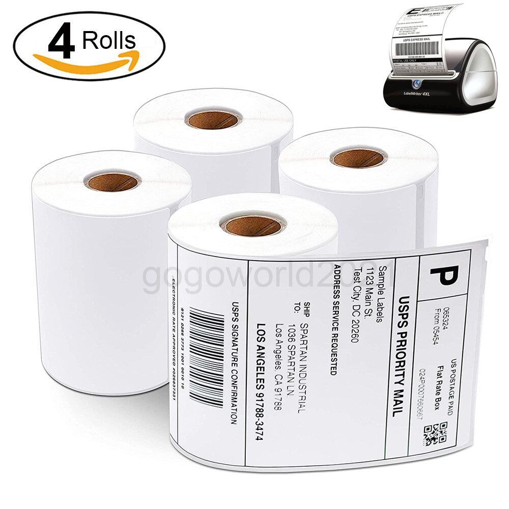 4 Rolls DYMO 4XL Direct Thermal Shipping Labels 4×6 1744907 Compatible 220/Roll