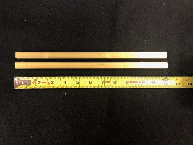 1/2″ square bar 360 Brass x 12.00″ long 2pcs