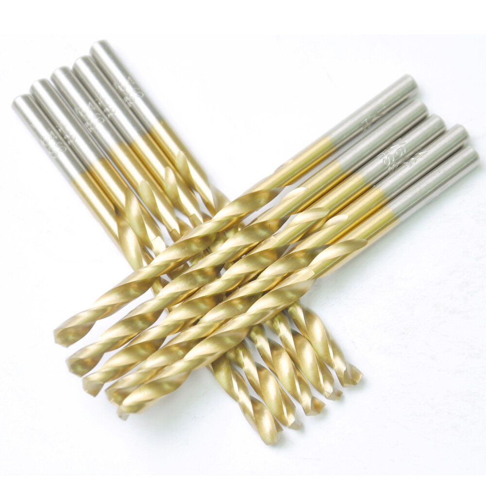 Drillforce 10PCS 1/16″ Titanium Drill Bits Set HSS Metal Woodworking Drill Bit