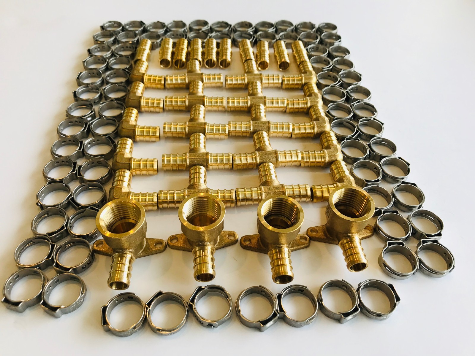 EFIELD 114PCS 1/2″ PEX CRIMP FITTINGS, 4 DROP-EAR ELBOW, TEE, COUPLING, ELBOW/10