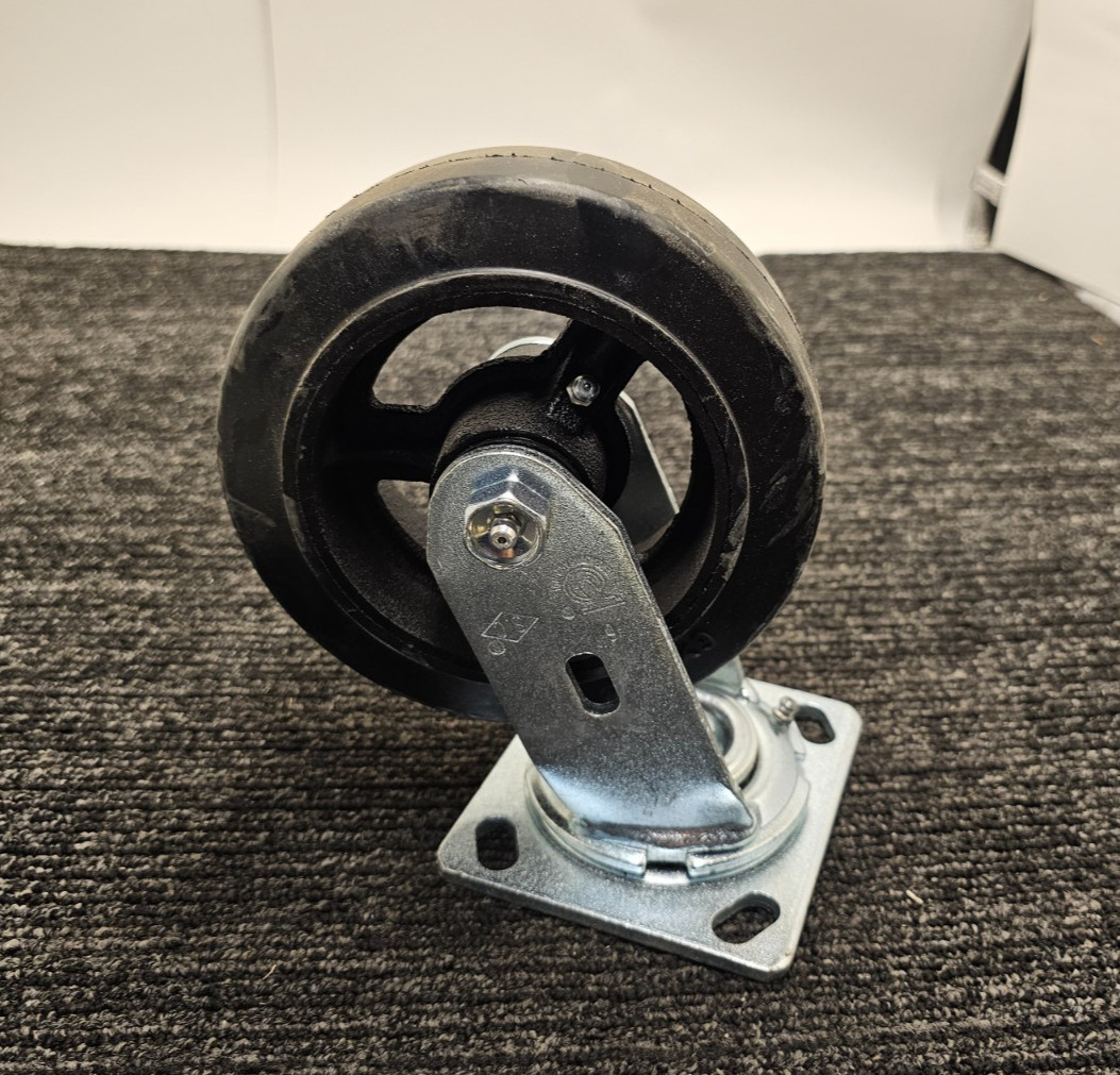 Wheel Swivel Steel Caster Black Silver Replacement 6″ x 2″ Heavy Duty For Cart