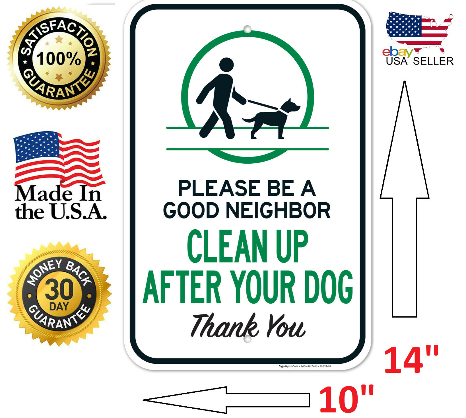 Please Be A Good Neighbor Clean Up After Your Dog Courtesy Large Metal Sign New!