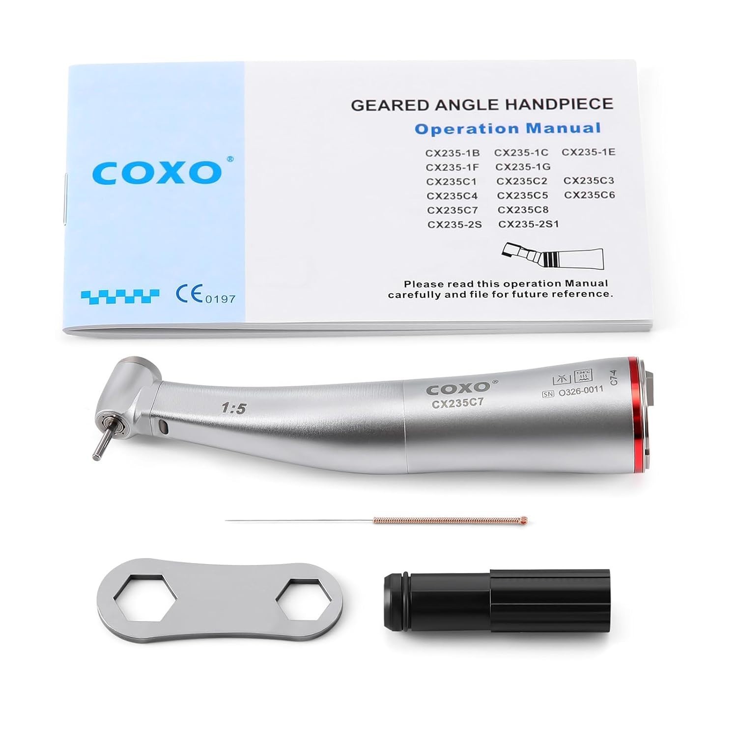 COXO CX235C7 Mini Head Speed Increasing Electric Handpiece 1:5 Contra Angle C7-4
