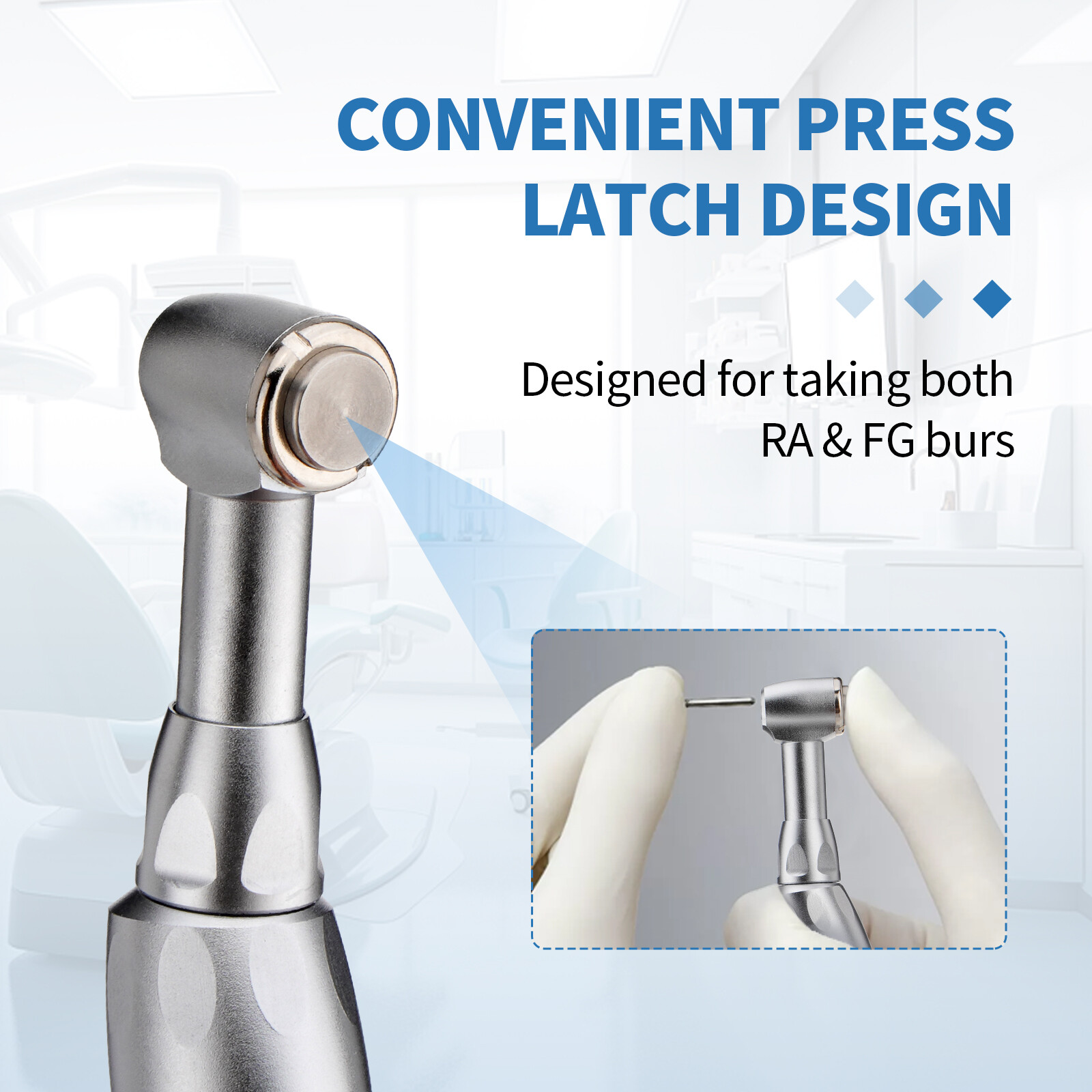 eLabPal Dental Low Speed Handpiece Contra Angle Push Button E-Type for NSK Style
