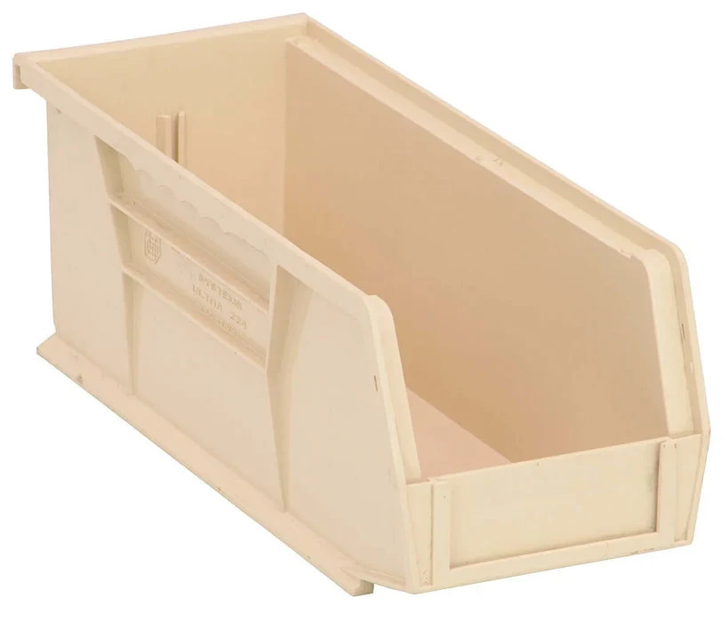 Stack Hang Storage Bins 10.875×4.125×4 Ivory 12 Pack Heavy Duty QUS224 USA