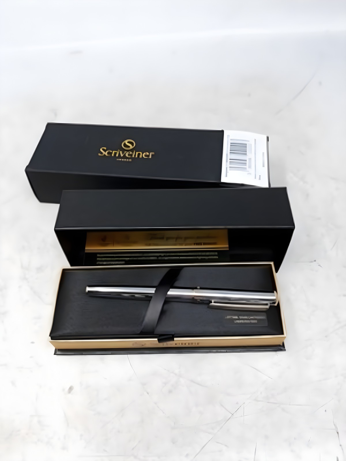 Scriveiner Silver Chrome Fountain Pen Medium Nib