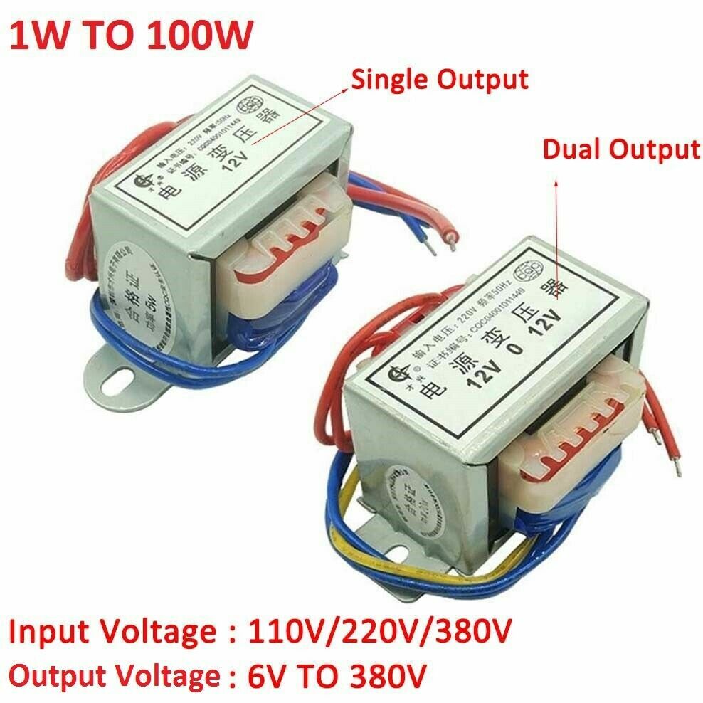 1W-100W Power Transformer Input AC 220V/380V Output AC 6V/9V To 380V Single/Dual