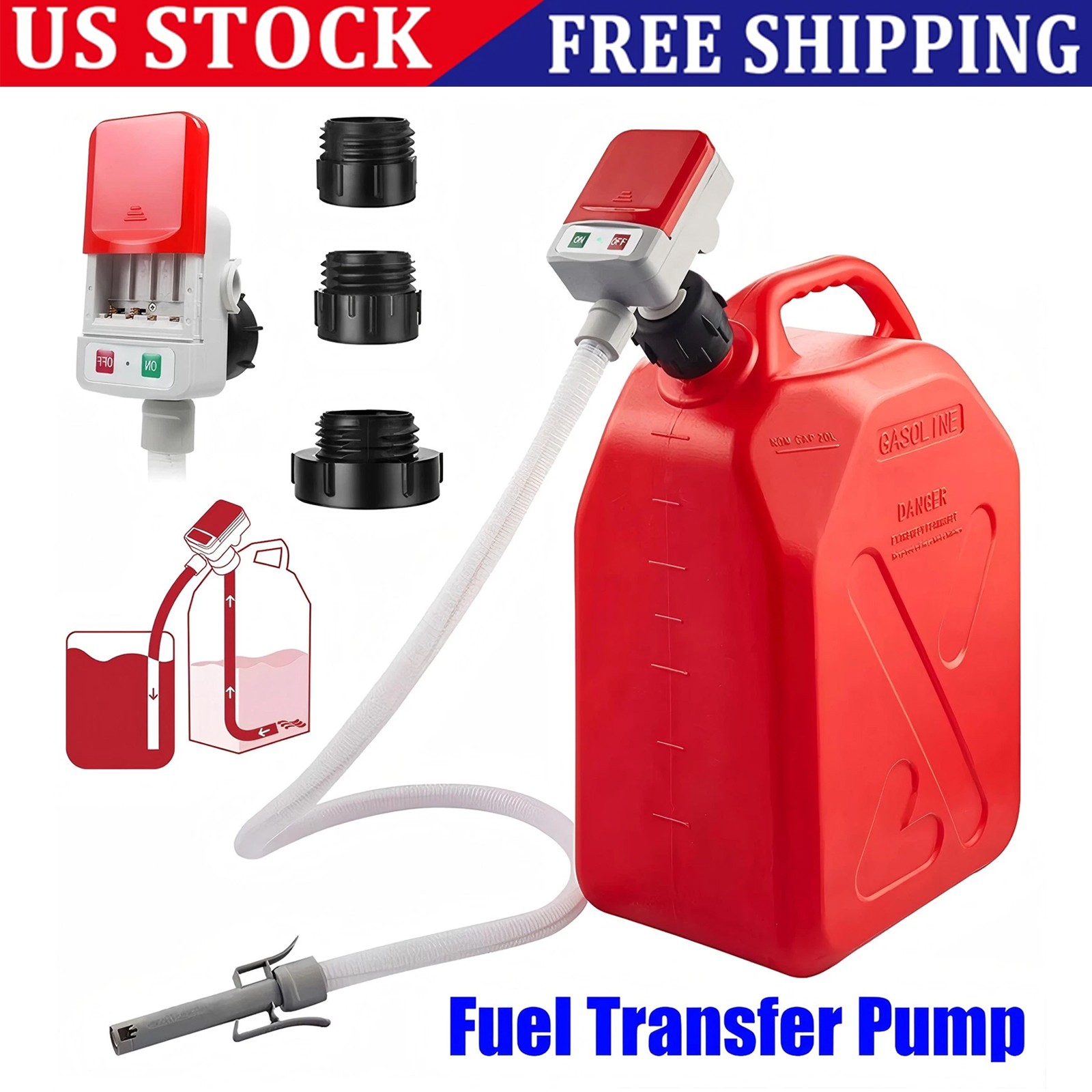 Automatic Fuel Transfer Pump with Auto-Stop, Battery Powered Fuel Transfer Pump