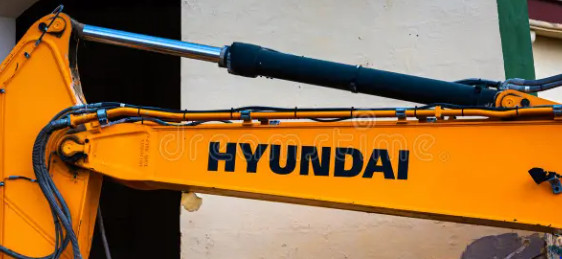 Hyundai Excavator Boom Replacement Decals Stickers (set 2) Black White 18″- 65″