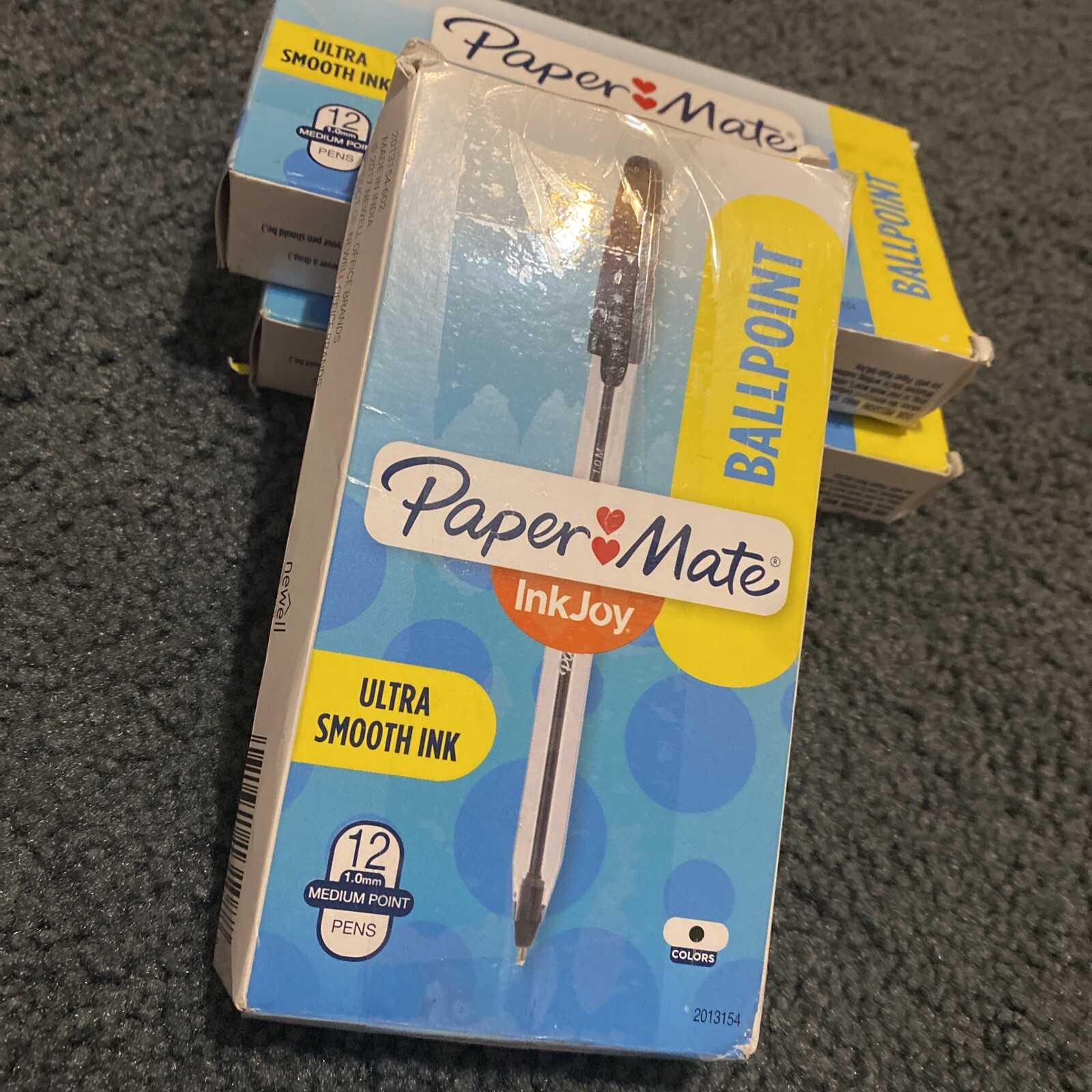 Pack Of 12 Paper Mate Inkjoy 50ST Ballpoint Pens, Medium Point, 1.0mm, BLACK