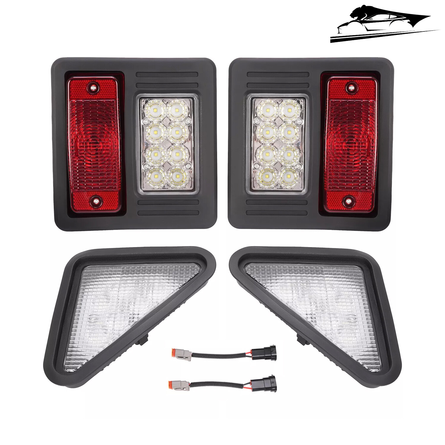 4PCS LED Headlight Tail Light Kit Lamp Assembly For Bobcat Skid Steer Loader