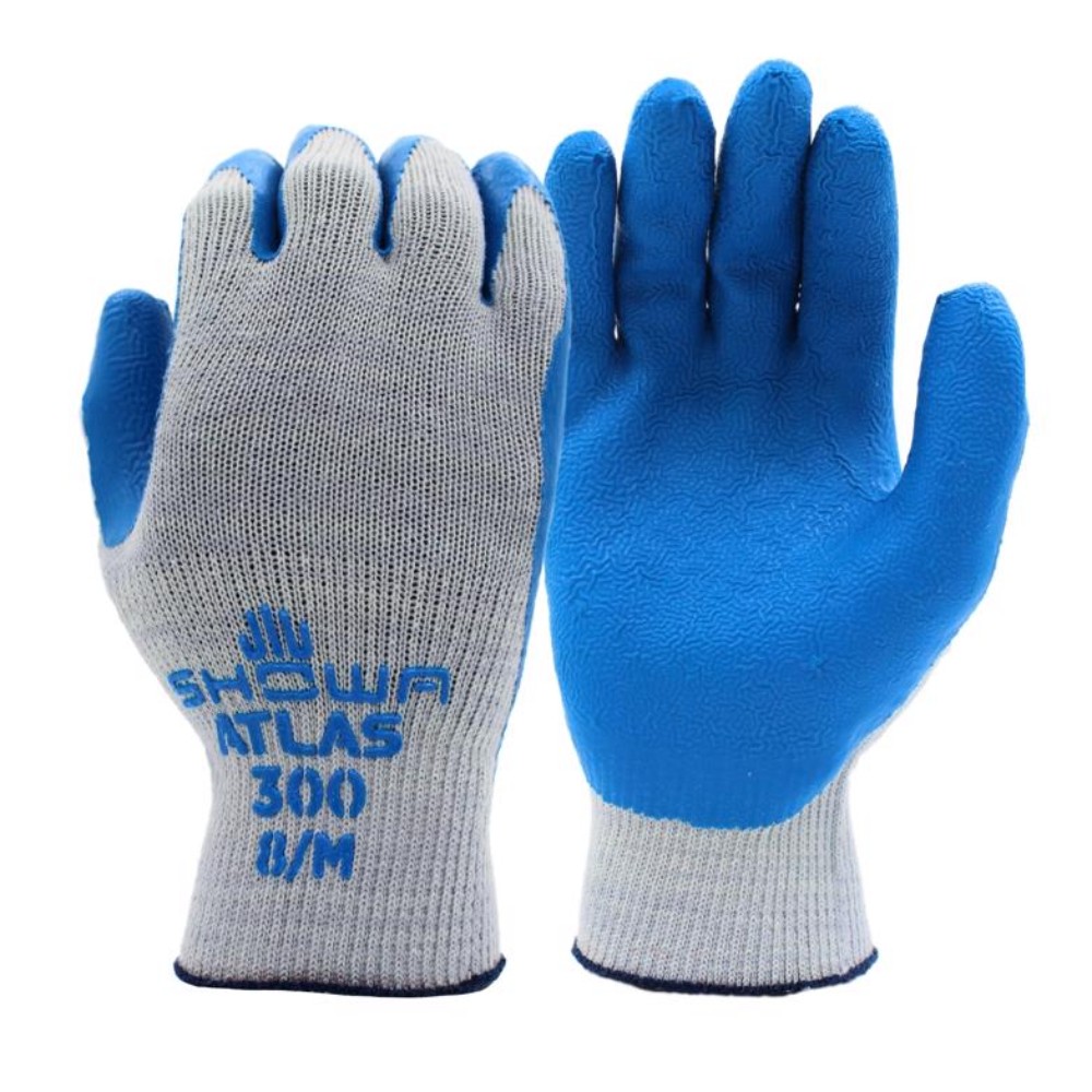 Atlas Showa Atlas Fit Unisex Indoor/Outdoor Rubber Work Gloves Blue/Gray L 1pair