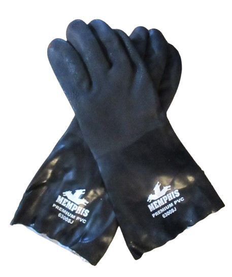 Memphis Premium Double Dipped PVC 6300SJ Gloves PVC Palm/Cuff Resists Cuts/Tears