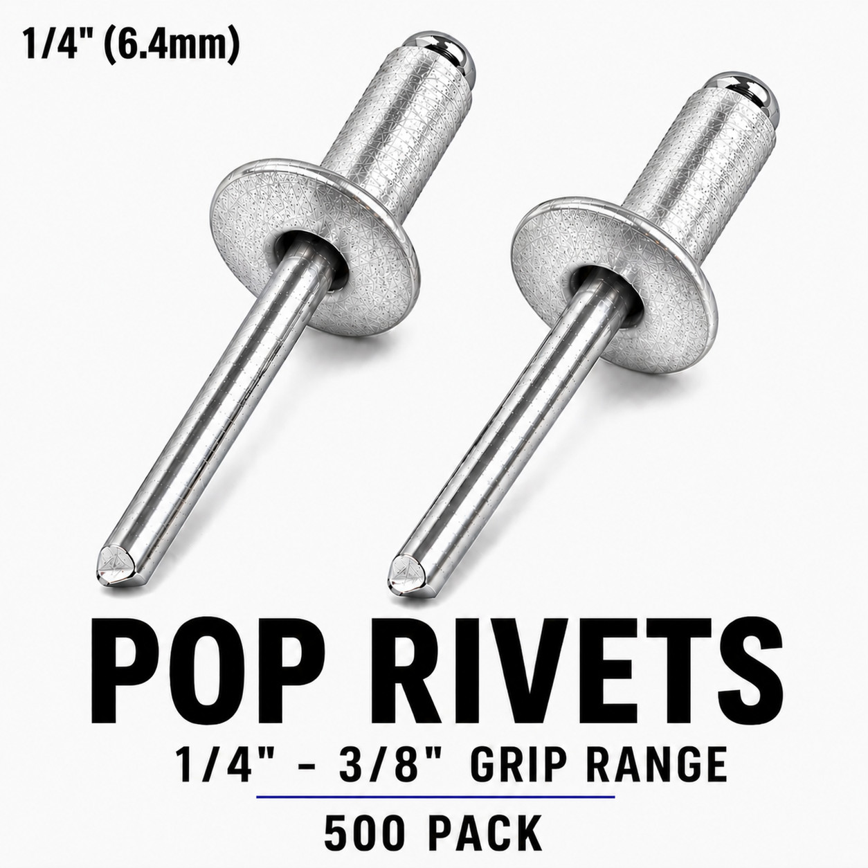1/4″ x 3/8″ Grip Range All Aluminum Blind POP Rivets | 500 Pack